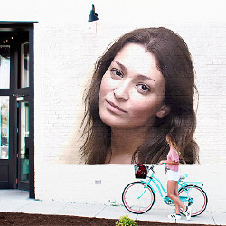 Effect Girl with Bicycle