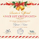 Efecto Nice List Certificate